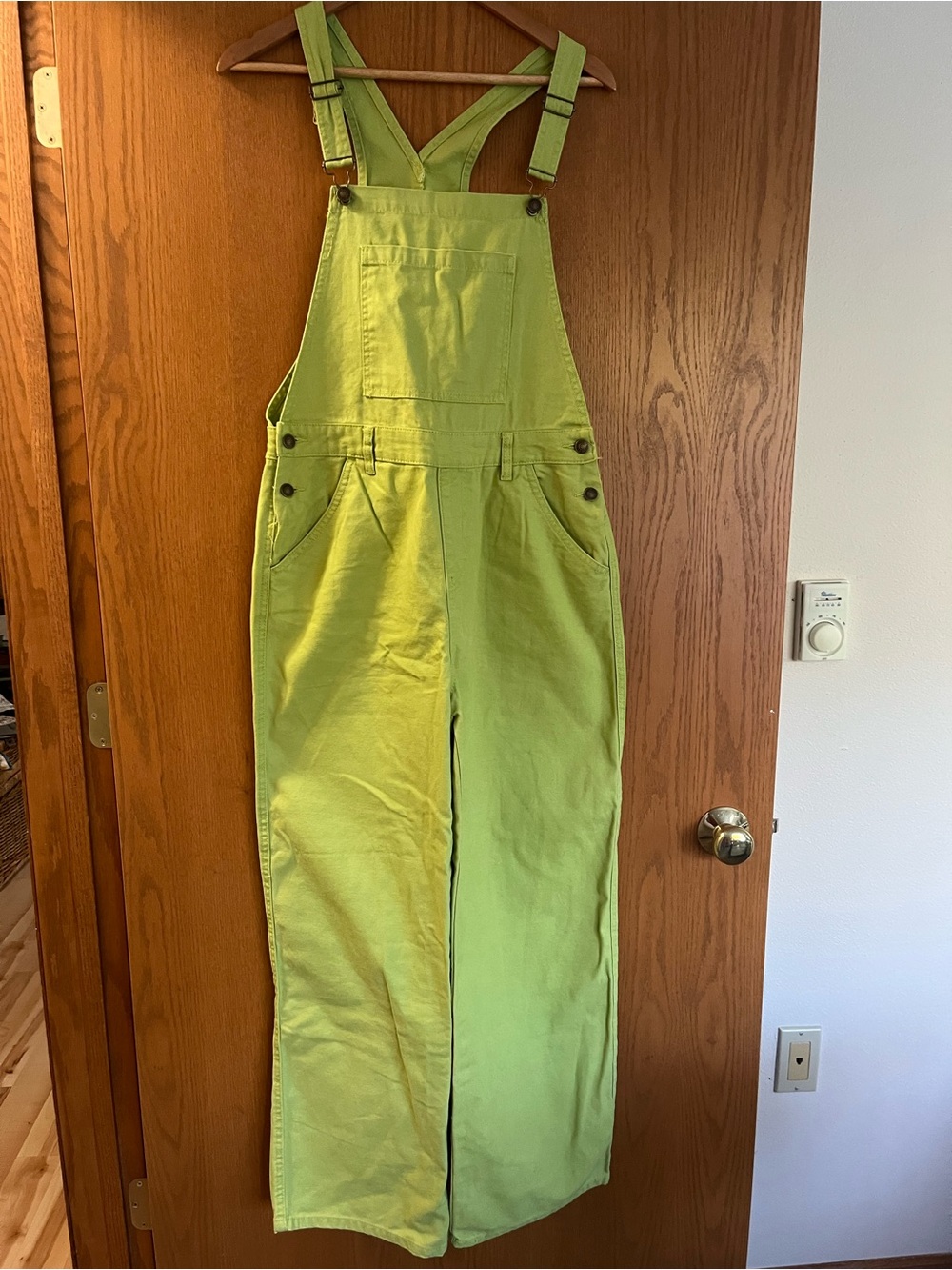 Forever 21 Lime Green Denim Overalls Women’s Size Large